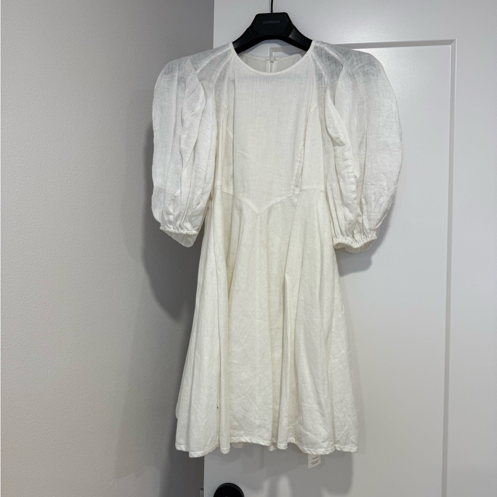Zimmermann white linen babydoll mini dress